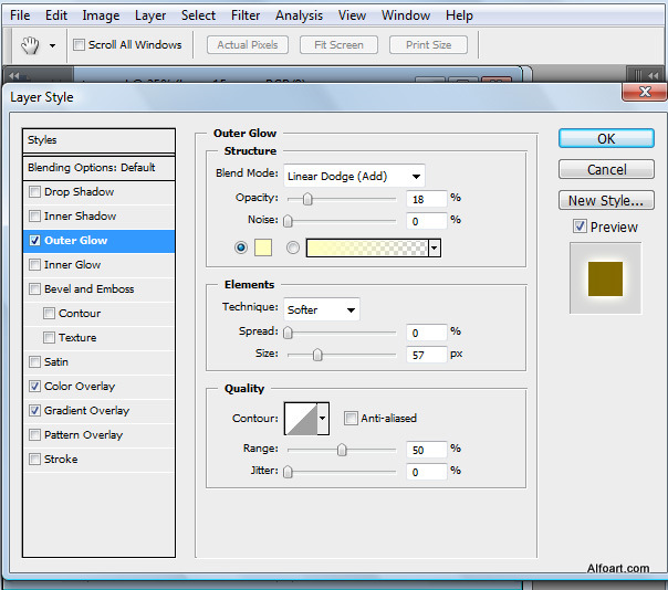 Golden apple tree. Magic scene. Adobe Photoshop Tutorial.